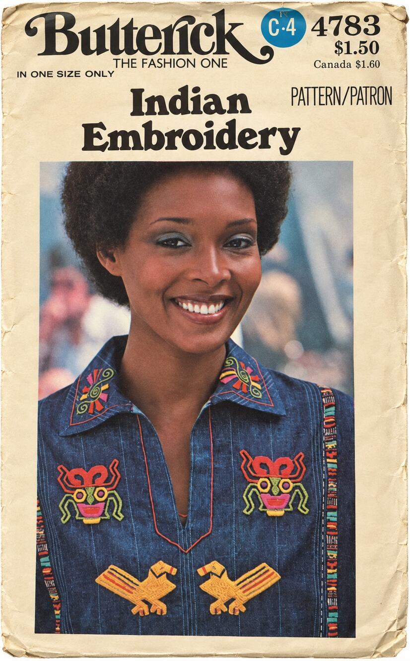 Butterick 4783 Vintage 80s Sewing Pattern Native American Embroidery Transfer